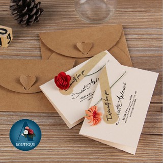 A'Boutique - Bộ thiệp hoa khô handmade giấy Kraft