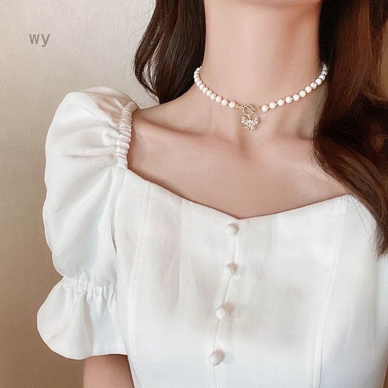 VÒNG CỔ CHOKER NGỌC TRAI GIẢ , THỜI TRANG NỮ GIÁ RẺ