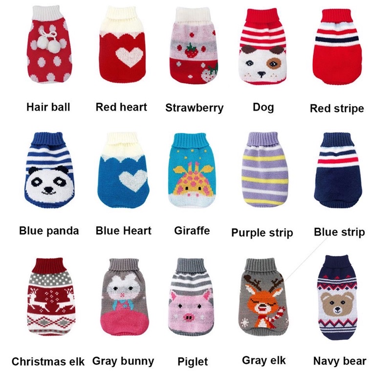 Áo len cổ lọ dệt kim cho thú cưng 🧶 Áo len siêu xinh cho chó mèo