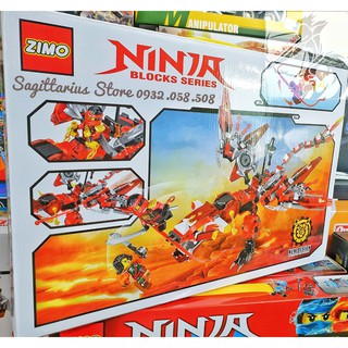 LEGO ZIMO lắp ráp ROBOT RỒNG NINJA ( Đỏ )