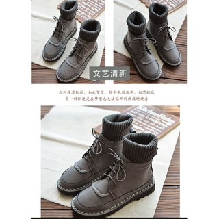 Giày bốt nữ cổ len cao cổ