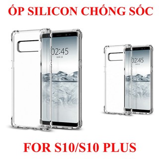 Ốp lưng silicon Samsung S10/S10 Plus  trong suốt chống sốc