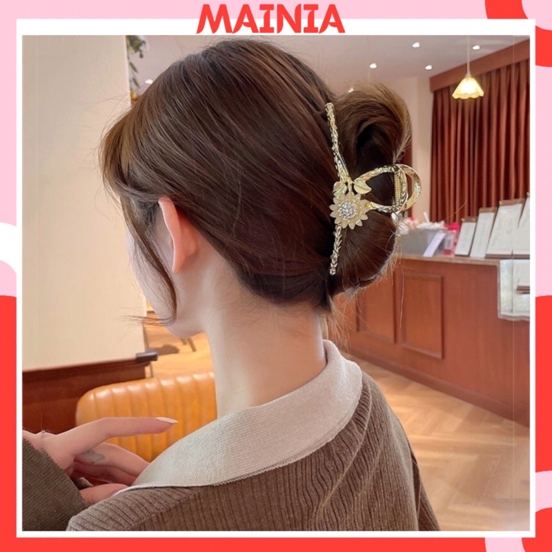 [SẴN] Kẹp Tóc Càng Cua Kim Loại Hàn Quốc Hình Hoa Hướng Dương Siêu Sang Mainia Shop