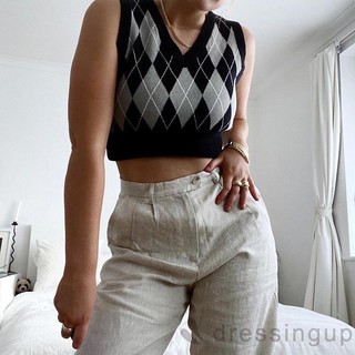 Áo len croptop gile cổ V [ORDER]
