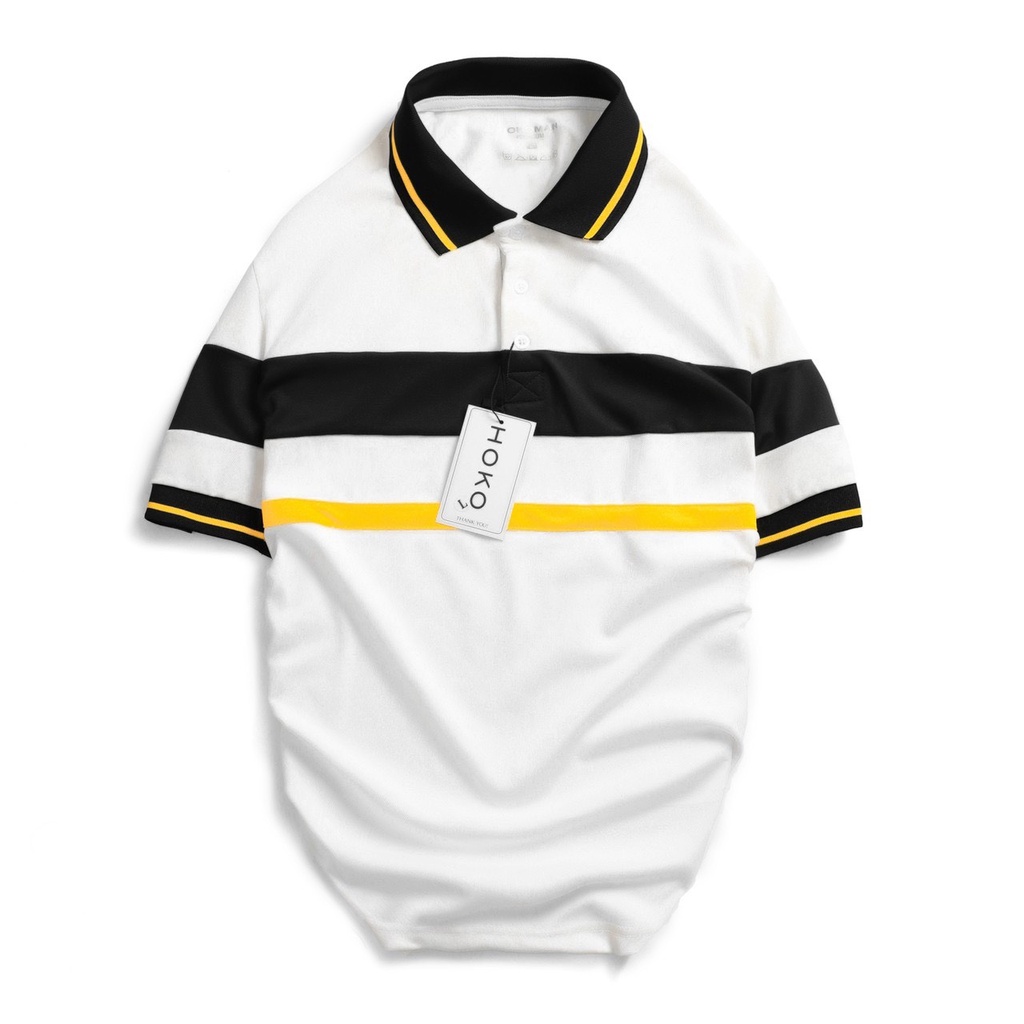 Áo thun cá sấu nam phối màu, áo thun polo nam có cổ thời trang vải mềm mịn, thấm hút tốt - HK209