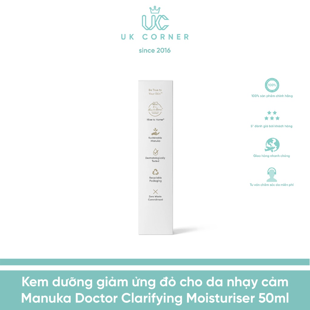 Kem dưỡng giảm ửng đỏ cho da nhạy cảm Manuka Doctor Clarifying Moisturiser