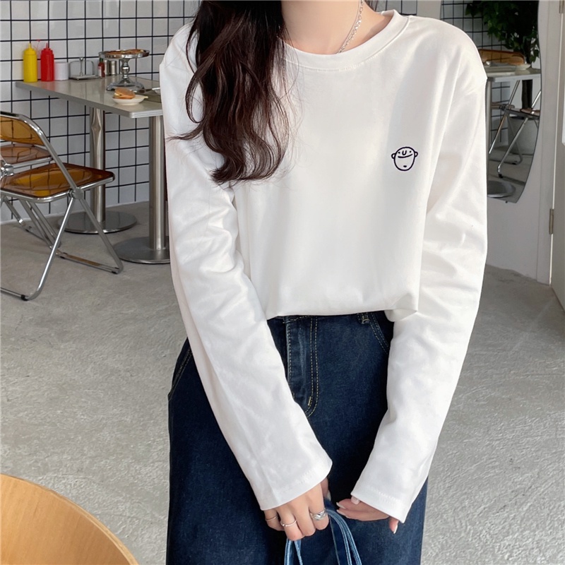 SUXI Áo thun dài tay thiết kế mới thời trang theo phong cách hàn quốc dành cho nữ