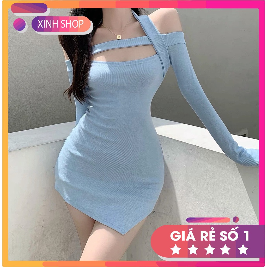 Đầm Body Hở Vai Sexy Cá Tính, Váy Dáng Ôm Khuyến Rũ