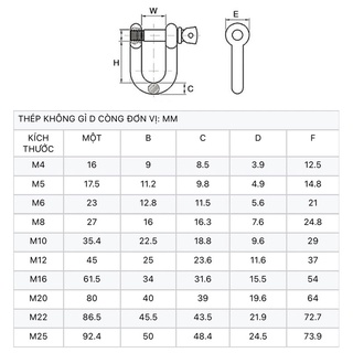 Maní U INOX 304 ( Mã lý U INOX 304 )
