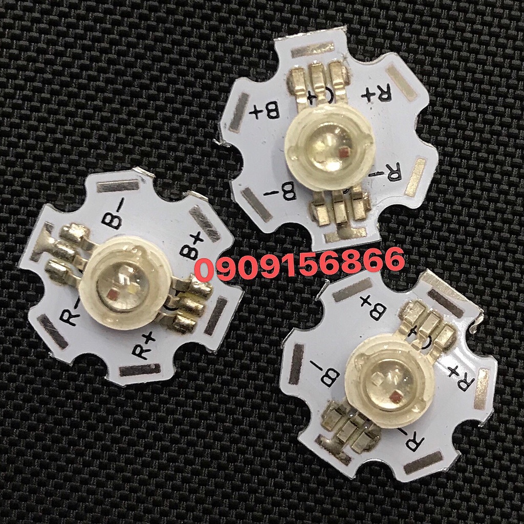 Led Luxeon 3w 3 chân RGB - hàn sẵn đế tản nhiệt