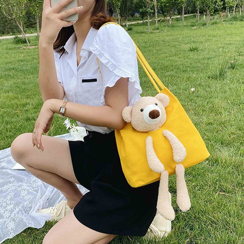 Túi canvas gấu dễ thương Hàn Quốc