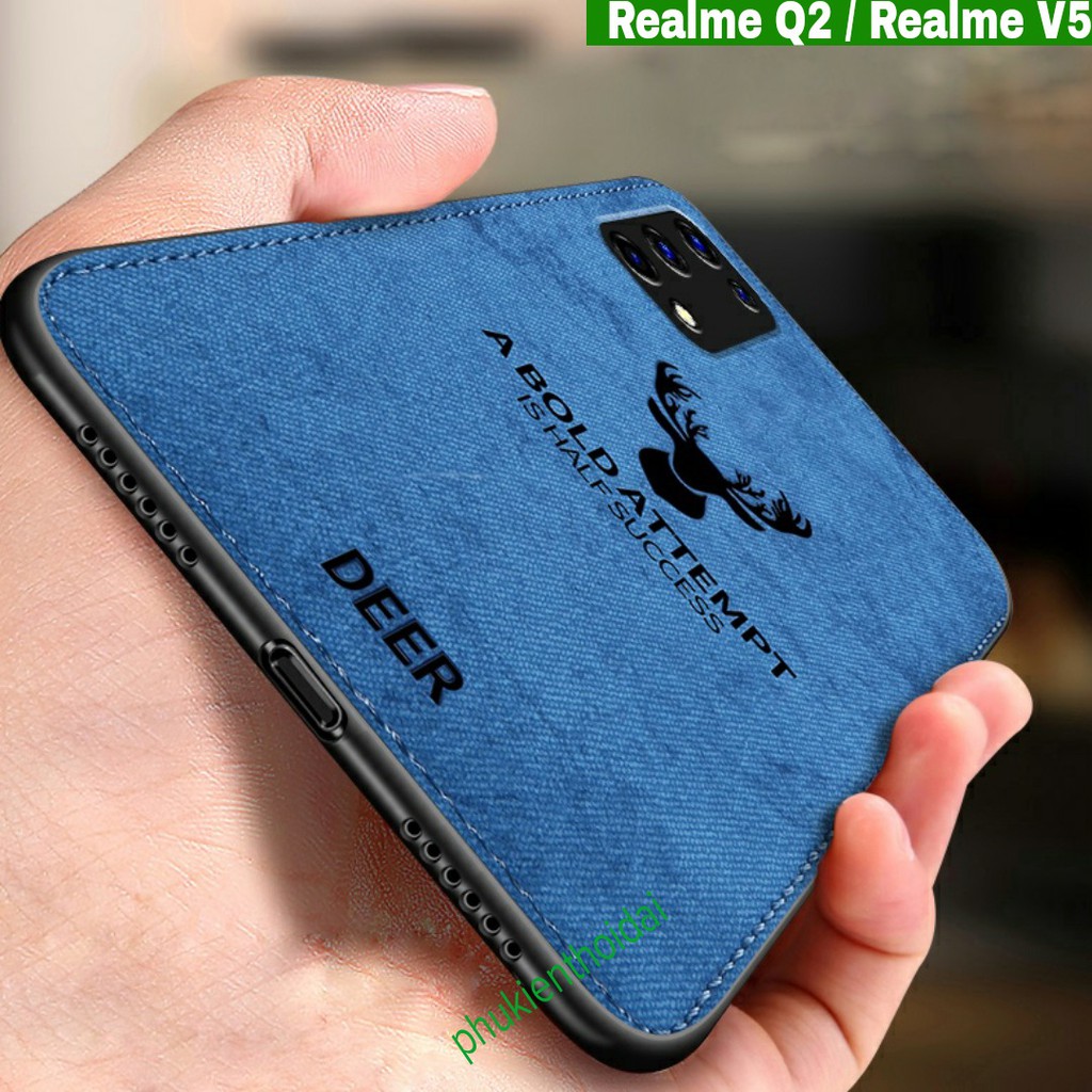 Ốp lưng Realme Q2 / V5 FREESHIP Từ 50k chống sốc vân vải hươu nai cao cấp