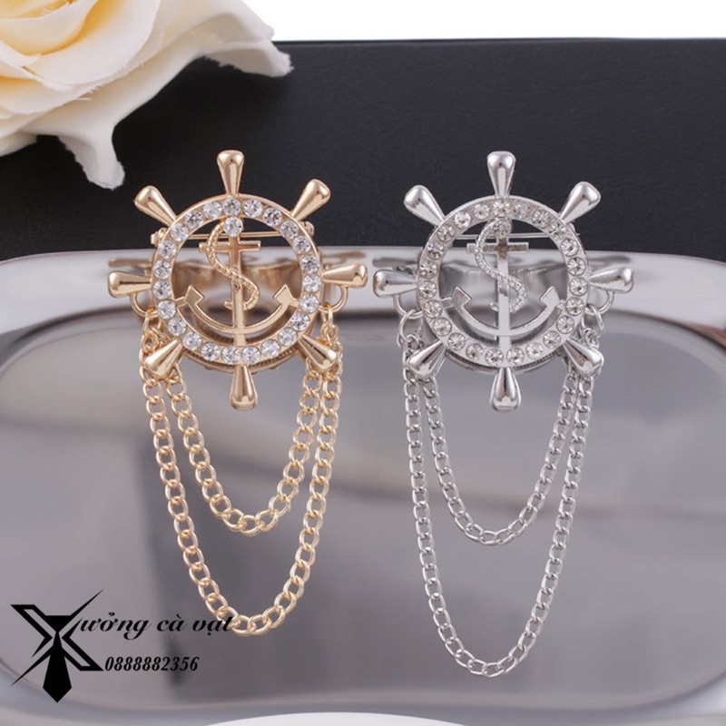 Trâm & Ghim cài áo Vest Nam Brooch Pin thời trang hình bánh lái tàu