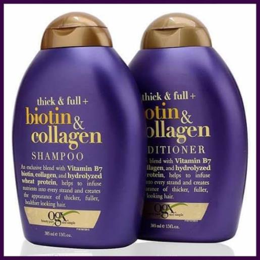 [Nhập Khẩu 100%] Dầu gội xả OGX Thick &amp; full + biotin &amp; collagen 385ml Đức