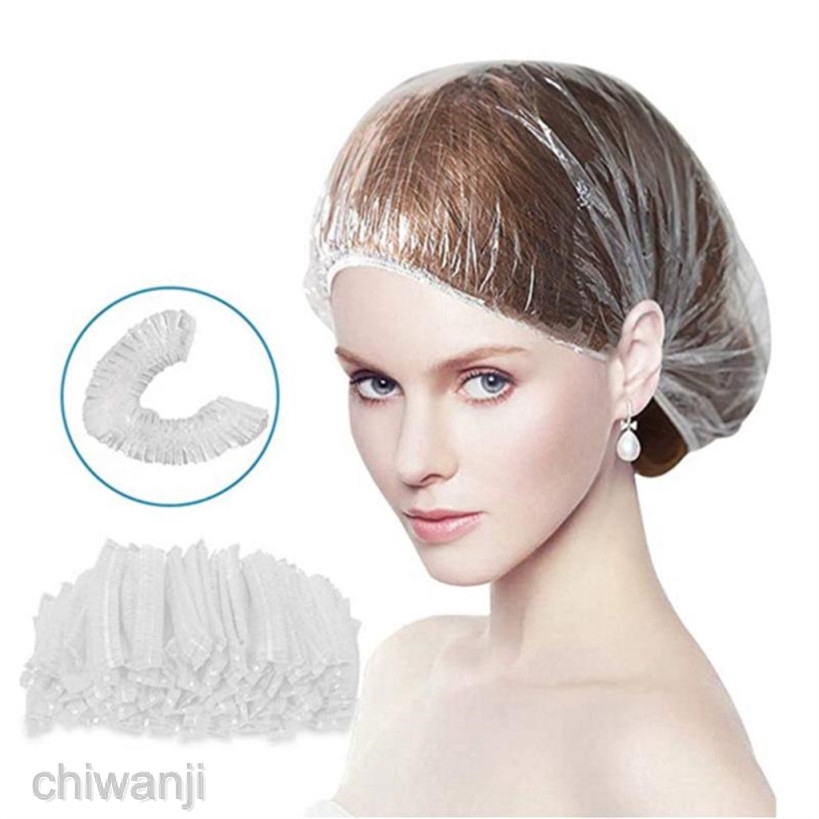 [Hàng mới về] Bộ 100 nón chụp tóc trong suốt dùng một lần tiện lợi