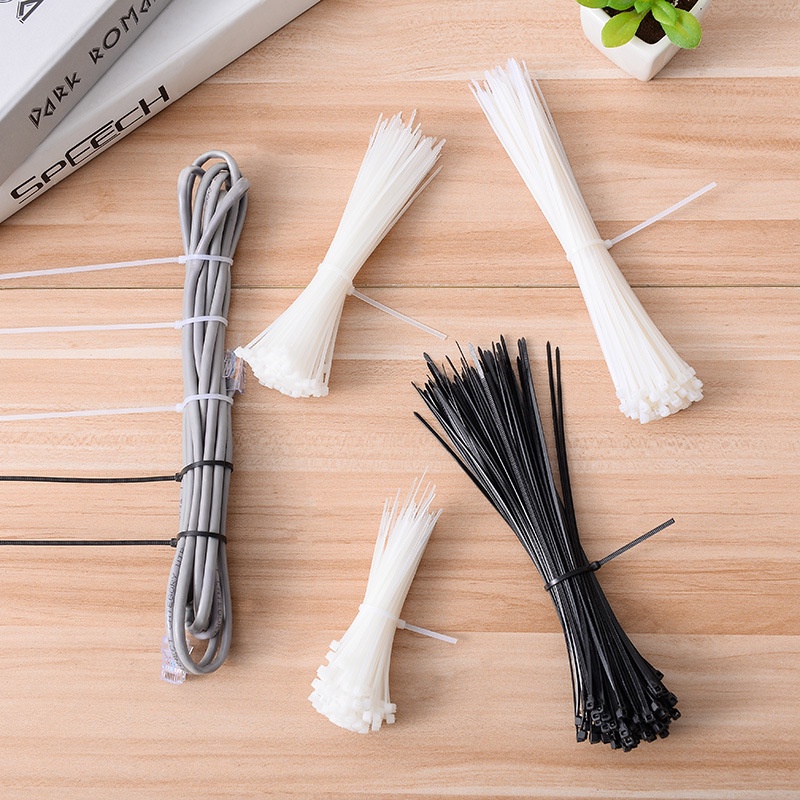 [Rẻ vô địch] Dây Rút Nhựa (Loại Tốt) Dây Thít Siêu Chắc Nhiều Size Đen Trắng- 1 Bịch 100-120 Sợi - Noisoc