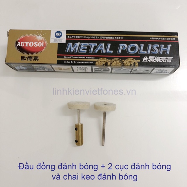 Combo kem đánh bóng + đầu đồng + 2 cục đánh tròn