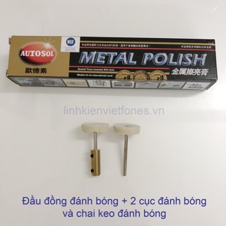 Combo kem đánh bóng + đầu đồng + 2 cục đánh tròn