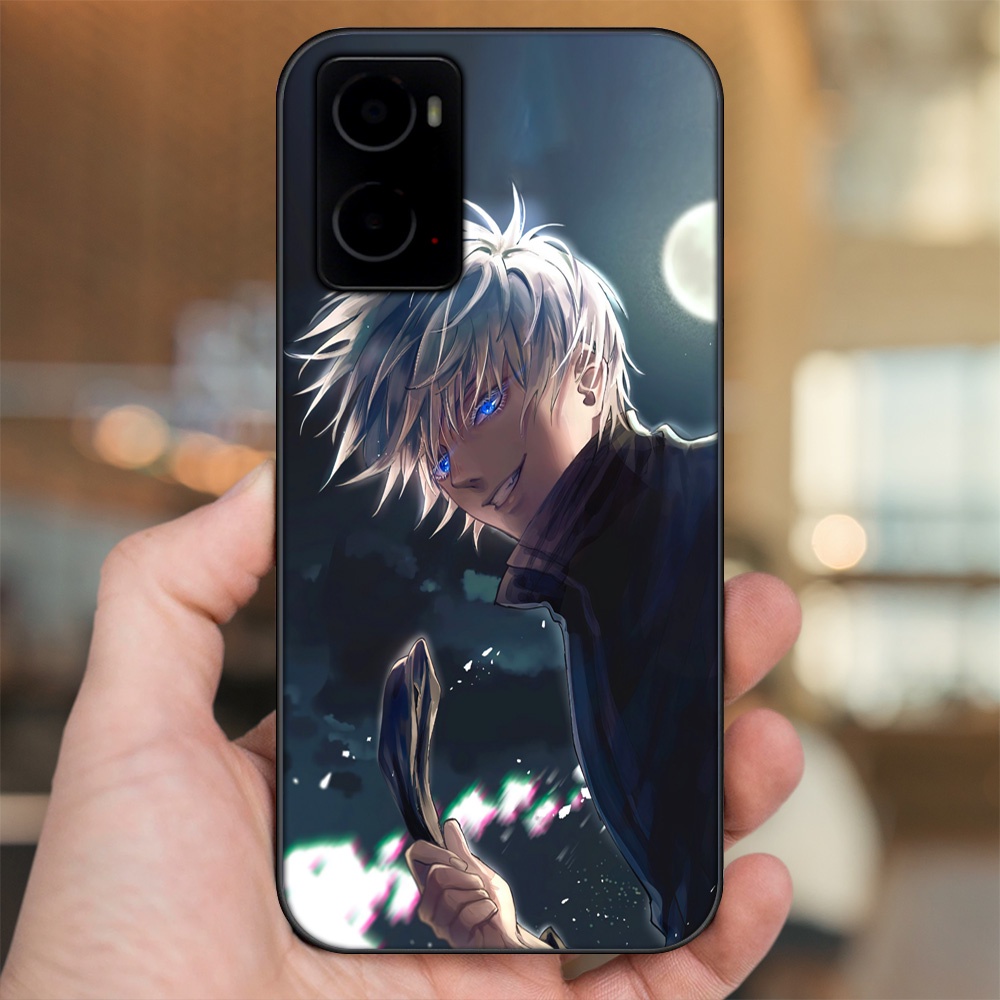 Ốp lưng Oppo A76 viền đen in hình Satoru Jujutsu Kaisen
