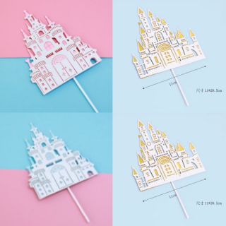 Set 3 lâu đài giấy xanh hồng vàng (Giá 1 set 3 cái)