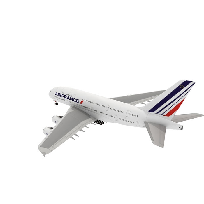 Mô hình giấy 3D  máy bay Air France Airbus A380
