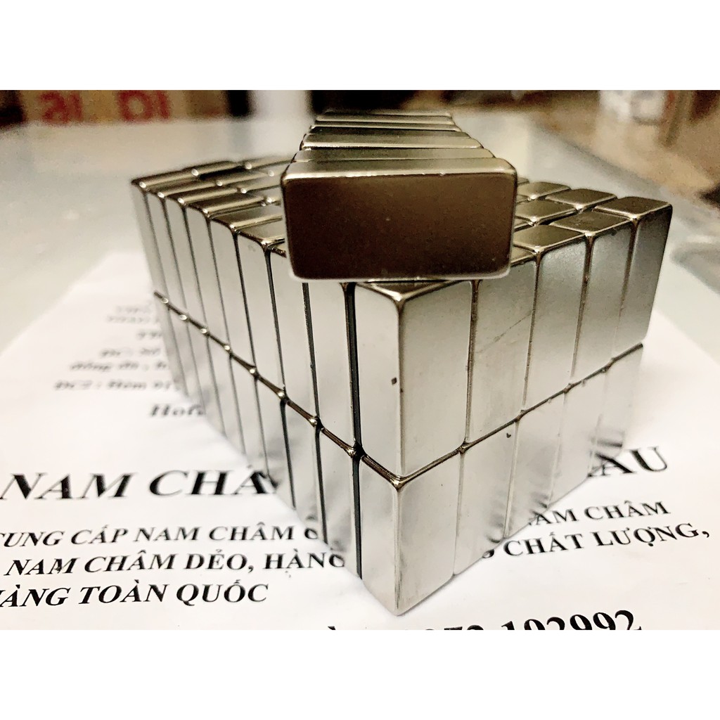 Nam Châm Chữ Nhật 30x15x10mm Mạ niken N50
