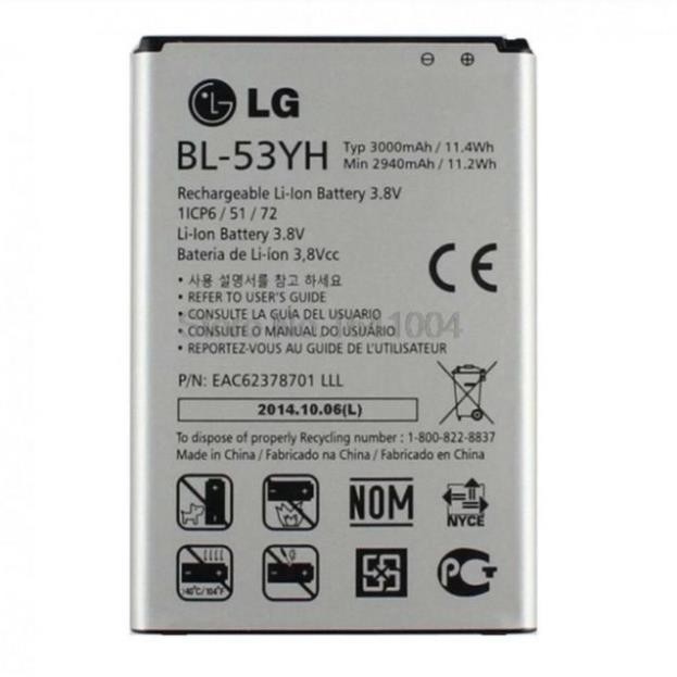 Pin LG G3 (BL - 53YH ) dung lượng 3000mAh xịn có bảo hành