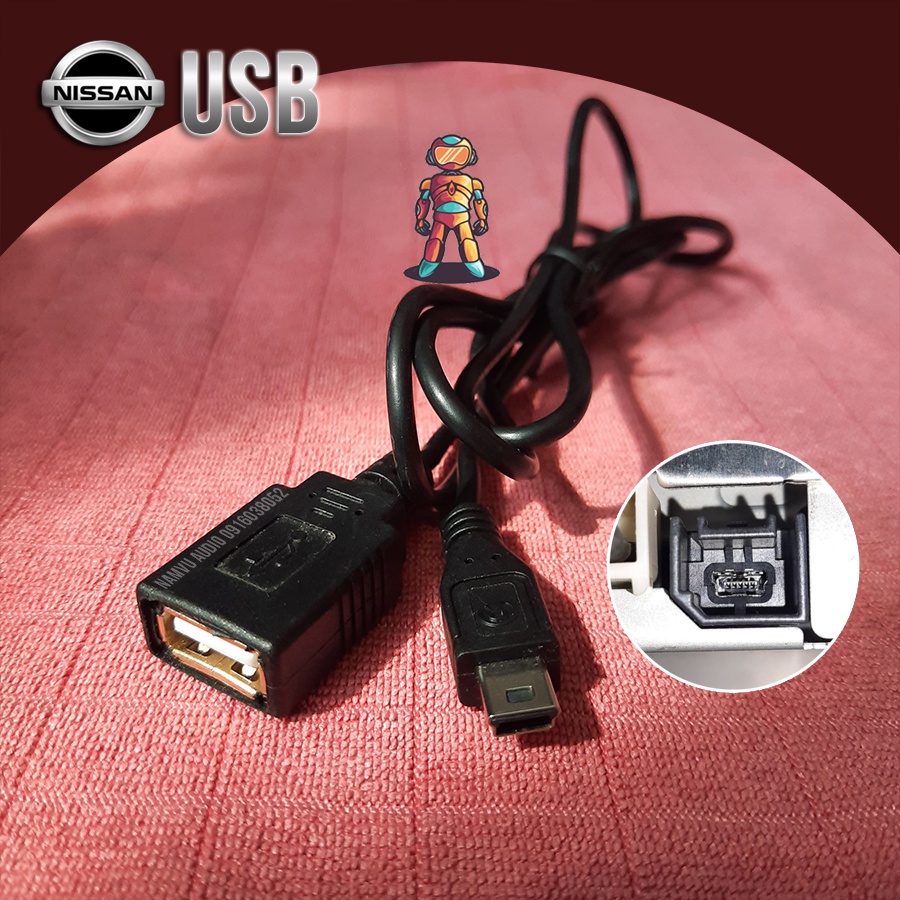 Dây jack usb cho đầu CD ô nissan - USB OTG mini