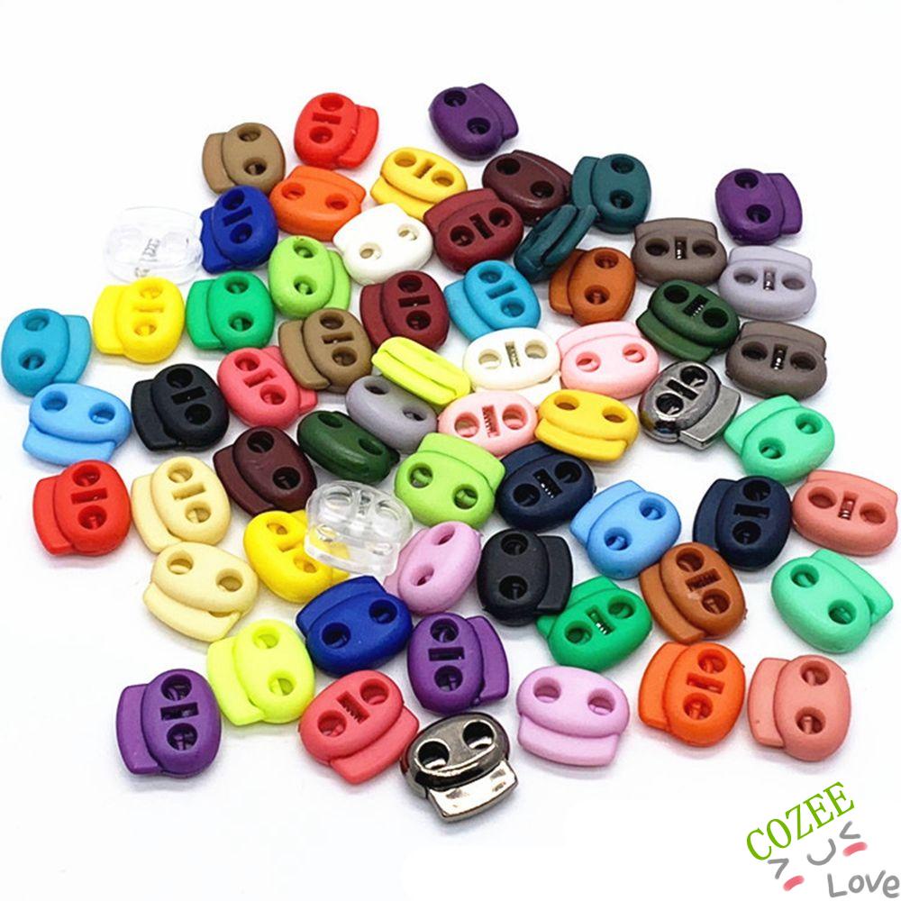 Set 20 Nút Khóa Dây Giày Thể Thao Bằng Nhựa Nhiều Màu Sắc Kích Thước 20x18mm 4mm Chất Lượng Cao