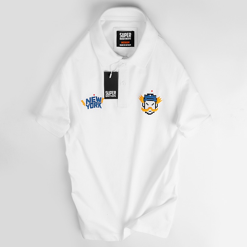 Áo Polo SUPER BROS NY trẻ trung với công nghệ in nổi xịn, đẹp | BigBuy360 - bigbuy360.vn