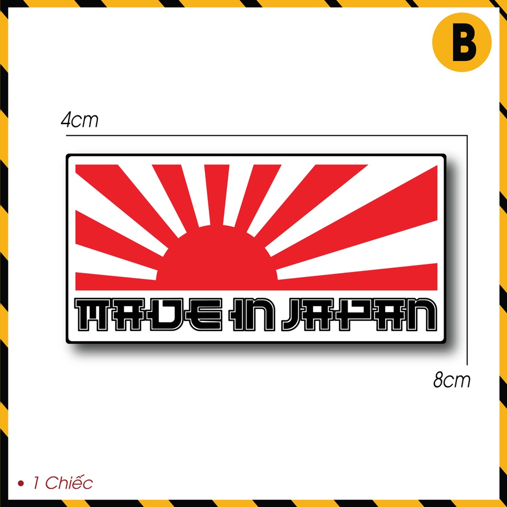 Tem Dán Đa Vị trí Mẫu Cờ Nhật Bản | Sticker Cờ Japan Tự Dán Cho Xe Máy, Xe Điện, Laptop, Điện Thoại