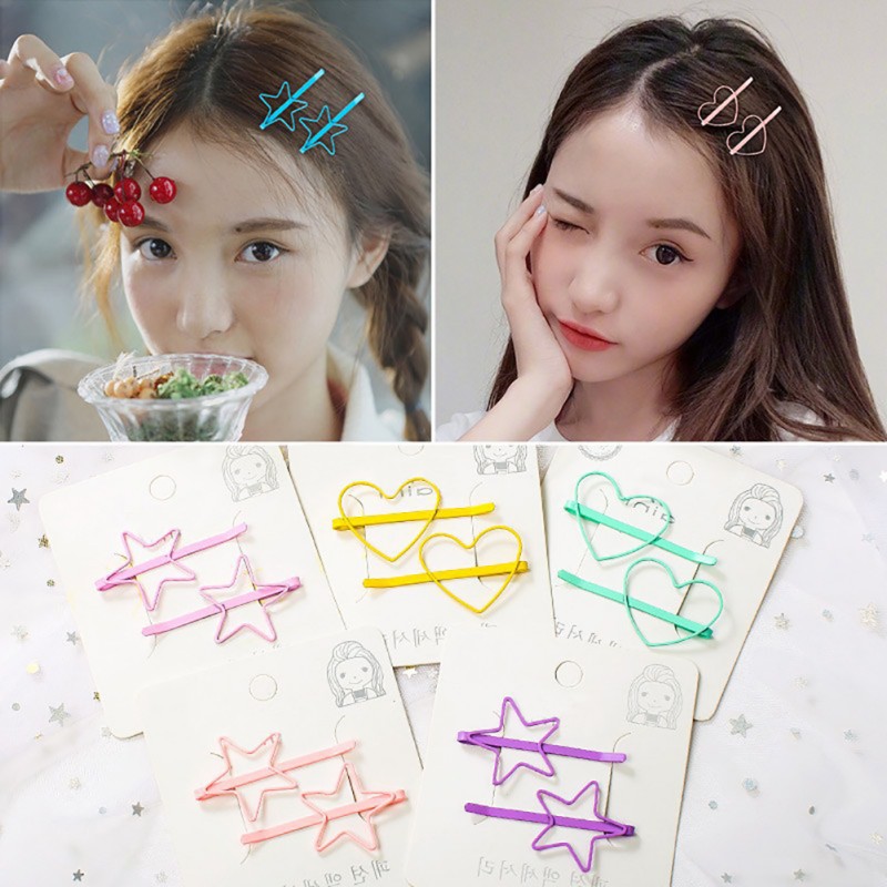 Kẹp tóc nữ hoạ tiết hình học nhã nhặn