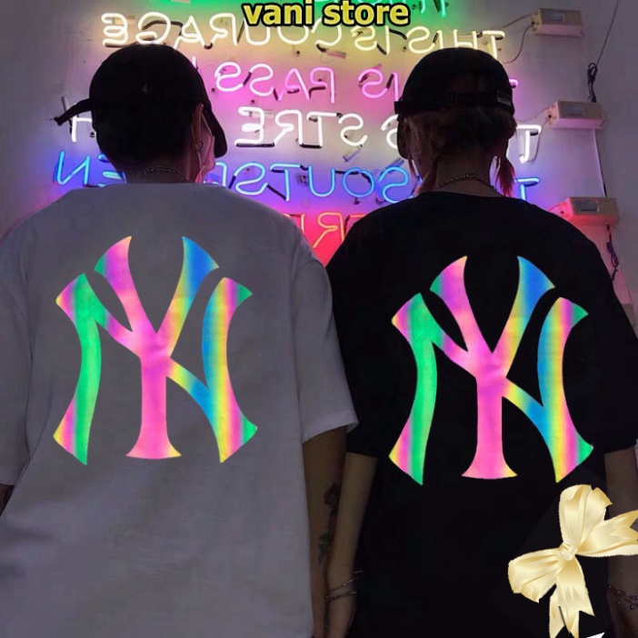 [Tặng Quà] Áo thun phản quang NY tay lỡ form rộng đẹp giá rẻ ( Đen, Trắng ) . | BigBuy360 - bigbuy360.vn