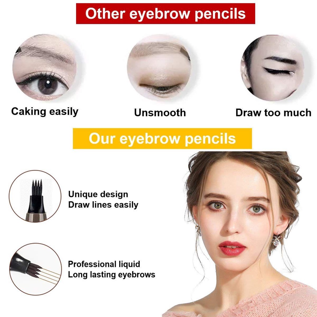 Bút Chì Kẻ Lông Mày Màu Đen Tự Nhiên Lâu Trôi