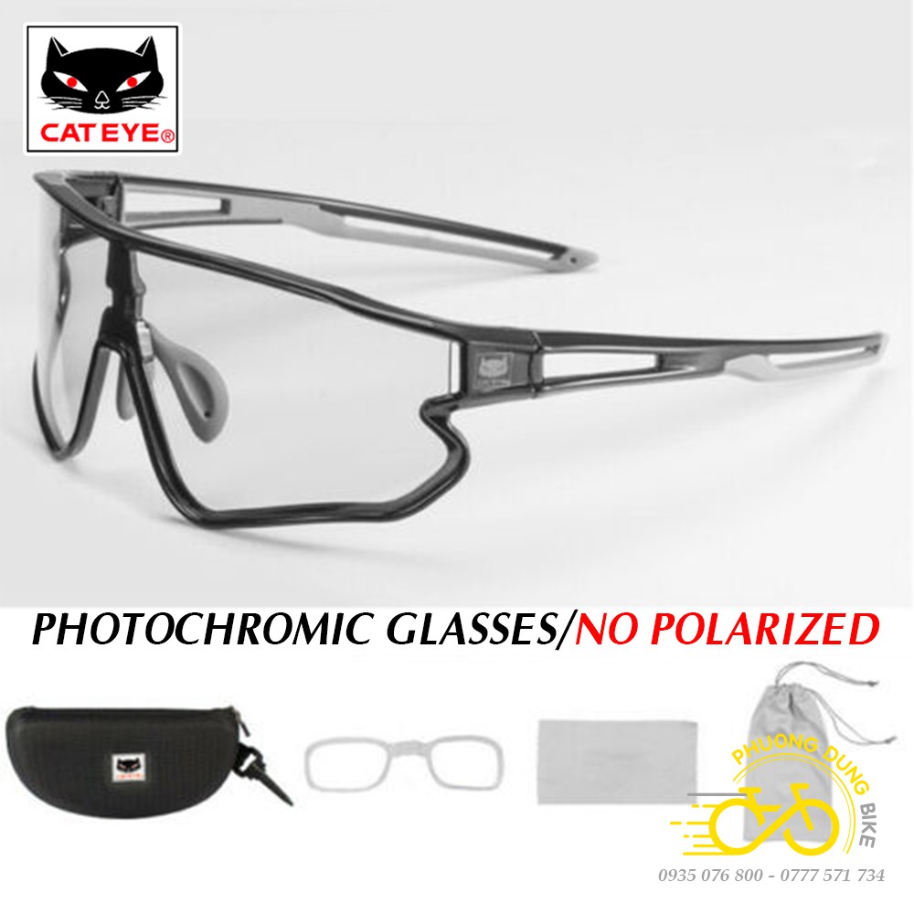 Kính mát xe đạp thể thao 1 mặt đổi màu Cateye Photochromic