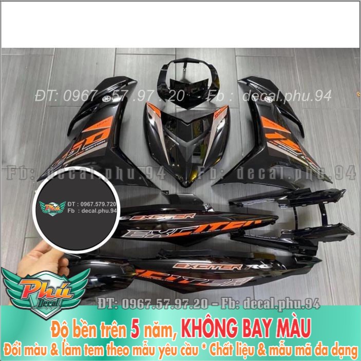 Tem rời Exciter 150 Cam đen bản mới 2020 (X) -1