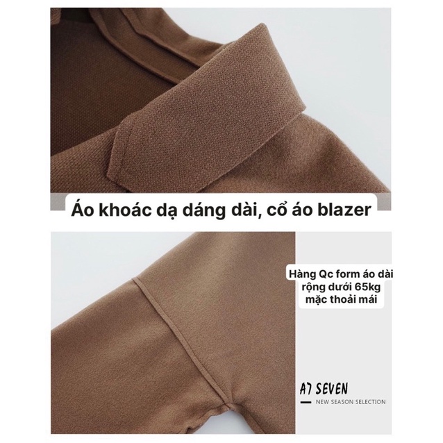 Áo khoác dạ dáng dài cho nữ (ảnh thật/video). Áo măng tô dáng dài, chất liệu dạ, kiểu dáng blazer