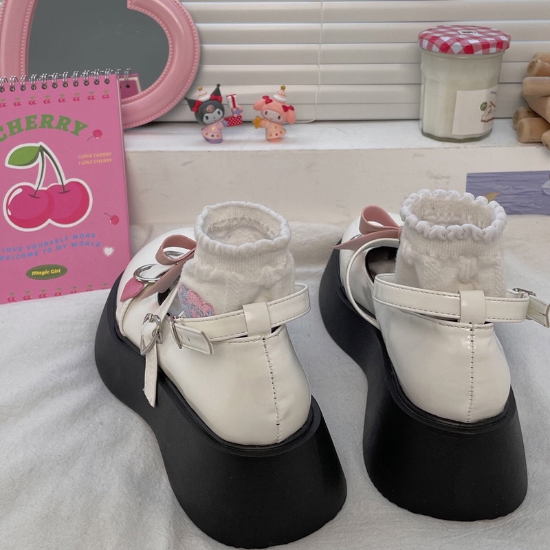 Giày lolita nữ độn đế cao,Giày da ulzzang nữ phong cách Hàn Quốc LT49