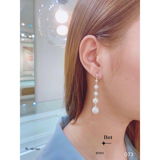 bông tai bạc nữ , đính hạt ngọc , hàng chuẩn đẹp , tròn đều cùng với bạc nguyên chất