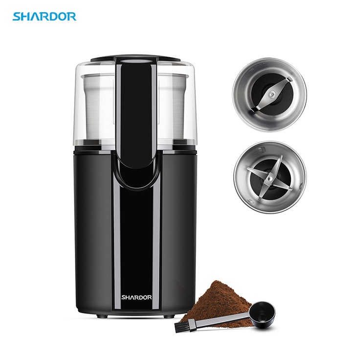 Máy xay hạt cà phê và gia vị đa năng Shardor CG628B Công suất:  200W tích hợp 2 cối xay - HÀNG CHÍNH HÃNG