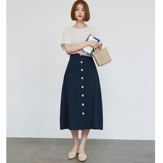 CHÂN VÁY CHỮ A LINEN DÀI