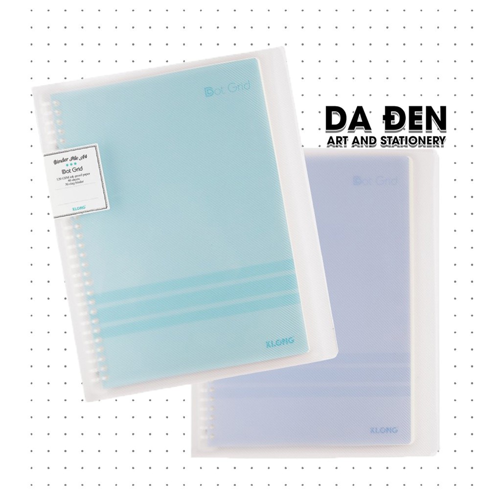 Sổ Dot Grid file nhựa kẹp còng A4 - 40 tờ