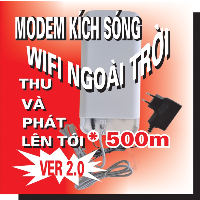 BỘ THU VÀ PHÁT WIFI CÔNG SUẤT LỚN NGOÀI TRỜI XA 250M - VER 2.0