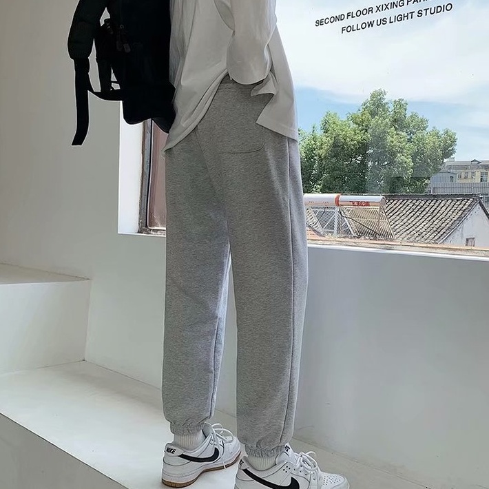 Quần Dài Màu Trơn Đơn Giản Thời Trang Hàn Quốc unisex quần jogger nam quần thể thao nam from rộng dài quần jogger nỉ nam