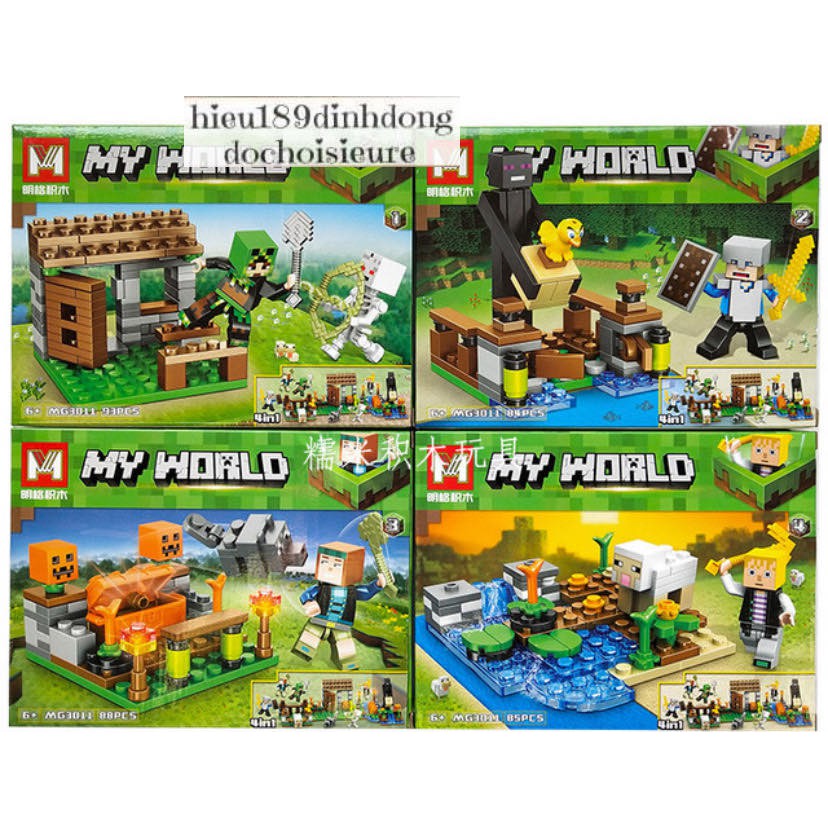 Lắp ráp xếp hình lego minecraft my world 3011 : Nông trại bị tấn công (Khách hàng chat chọn mẫu)
