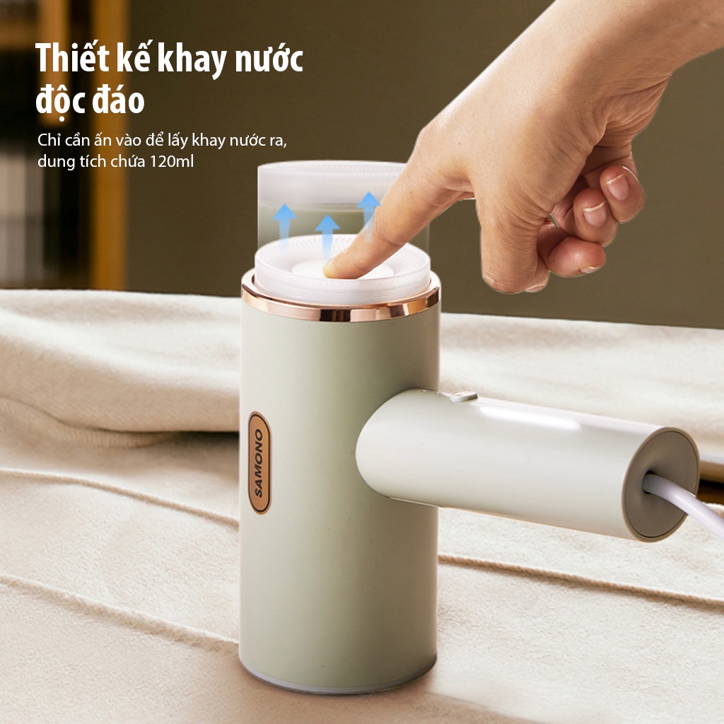 Bàn là hơi nước cầm tay SAMONO SW-GSG120, bàn ủi hơi nước, công suất 1000W, bình nước 120ml, khử khuẩn nhiệt độ cao