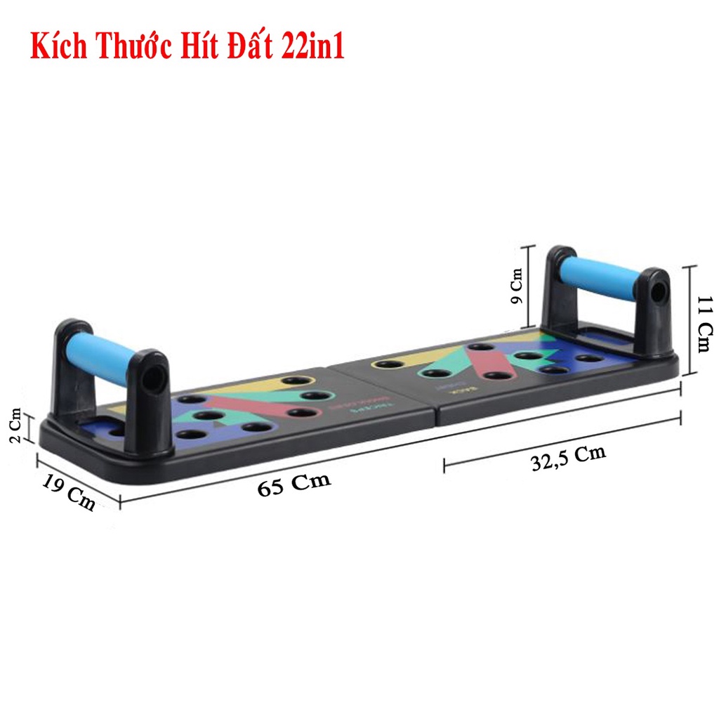 Dụng Cụ Chống Đẩy 22in1 (20 lỗ) – Cải Tiến Có Thể Tháo Rời - Bảng Hít Đất Nhiều Nút, Nhiều Bài Tập Hơn Hãng Amalife