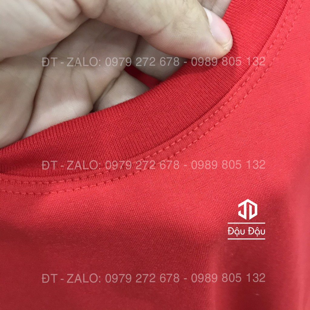 Áo Thun Gia Đình ĐẬU ĐẬU Màu Đỏ Tươi Team Cty Đi Du Lịch Biển