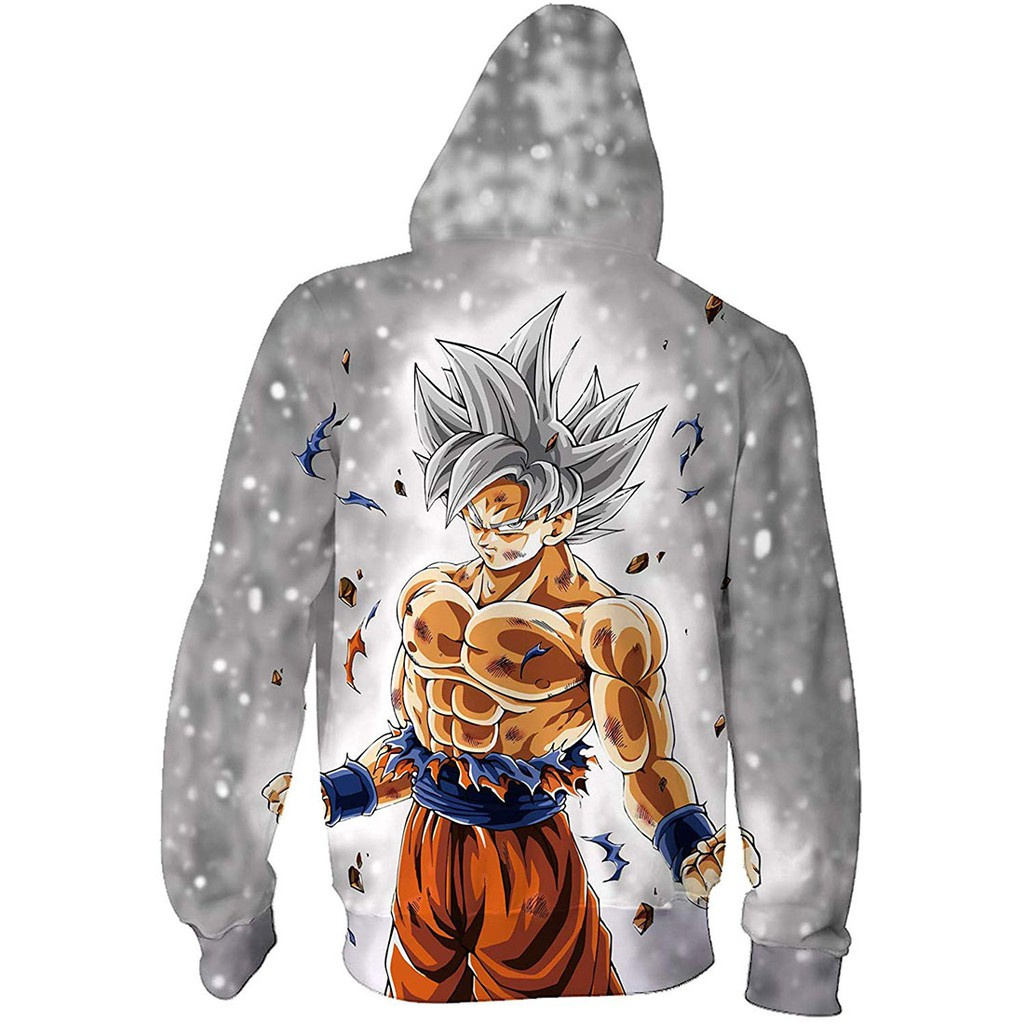 Mới 3D In Anime Dragon Ball  Đàn ông Phụ nữ Áo nỉ Thời trang Vui nhộn Goku Son Thời trang dạo phố Áo len Cosplay Dây kéo Đàn ông Hoodies