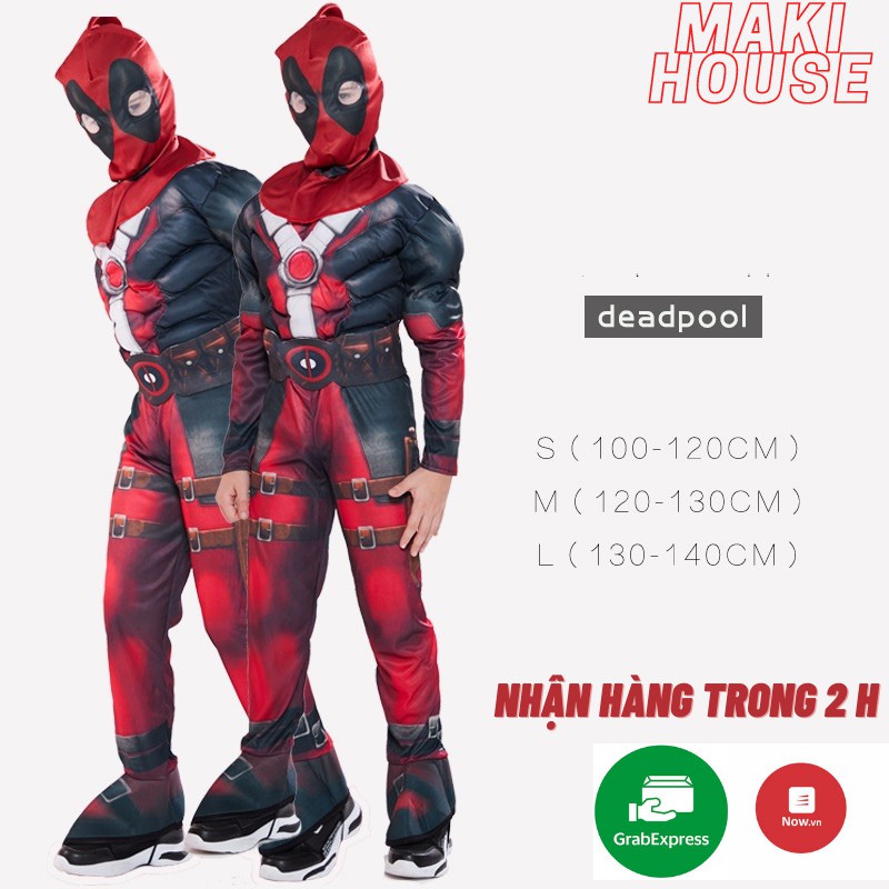 Trang phục hoá trang cho bé bộ hoá trang Deadpool - Người Nhện 3